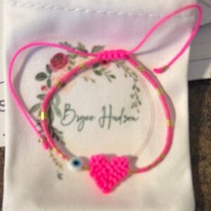 Bright Pink Heart Kids Bracelet